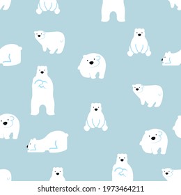 cute polar bears seamless pattern