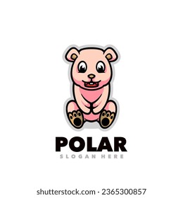 Cute polar cartoon mascot logo