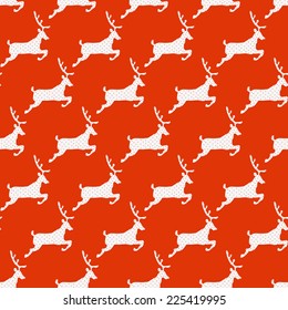 Cute Polar Deers. Christmas seamless pattern in vector.