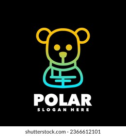 Cute polar line art gradient
