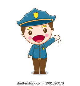 Cute police boy vector design illustrator