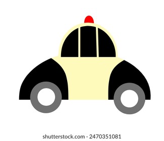 Cute police car illustration. with a very unique and interesting shape