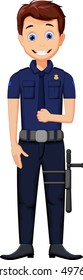 cute police cartoon posing