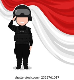 caricatura vectorial del personaje de la policía lindo