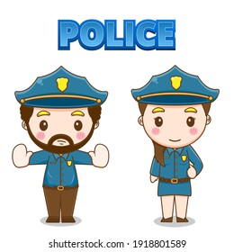 Cute police character vector design illustration