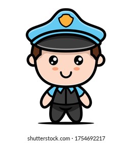 Cute police design mascot illustration