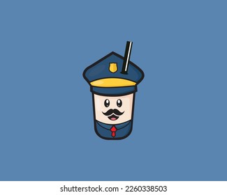 cute police icon design