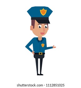 Cute Police Officer Cartoon Stock Vector (Royalty Free) 1112851070 ...