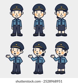 ilustração de personagem policial bonito