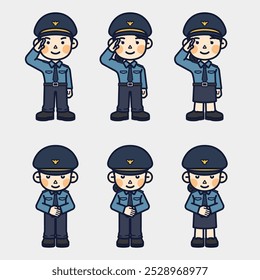 ilustração de personagem policial bonito