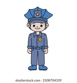 Bonito Policial Doodle - Homem de Polícia