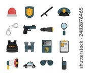Cute Police Supply Vector Set