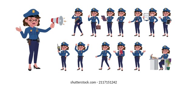 Polizist mit unterschiedlichen Posen schmieden