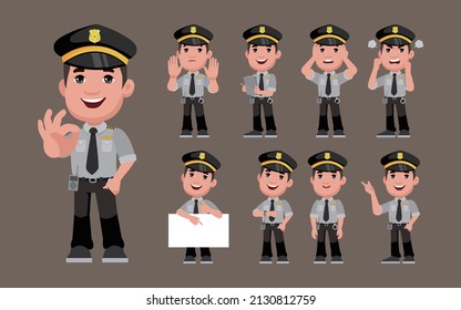 Polizist mit unterschiedlichen Posen schmieden