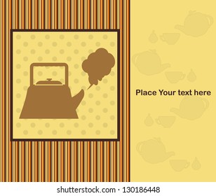 cute polka dot brown tea time background print