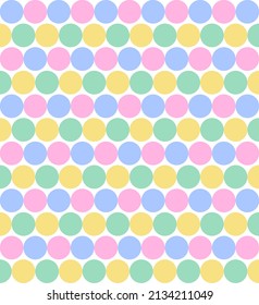 Cute Polka Círculo Círculo Dulce Geométrico Elemento Dulce Arcoiris Púrpura Azul Amarillo Amarillo Patrón Rosa Ilustración, Mat, Tejido, Tejido, Escarfa, Papel envuelto