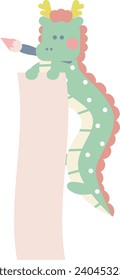 Cute polka dot dragon frame 