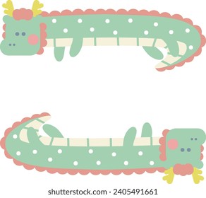 Cute polka dot dragon frame