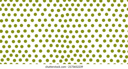 Patrón sin fisuras del punto de la polka. Papel de pared con formas de círculo verde dibujado a mano. Fondo decorativo para el diseño de tejidos, impresión textil, envoltura, cubierta. Ilustración vectorial.