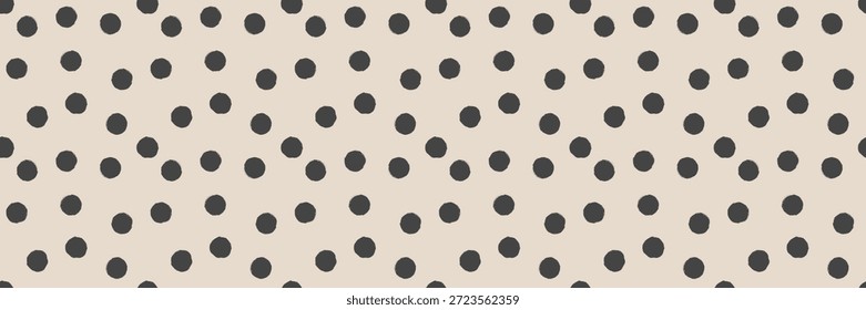 Lindo patrón sin costuras de lunares. Formas orgánicas sobre fondo beige. Abstractas puntos de tiza. Vector 