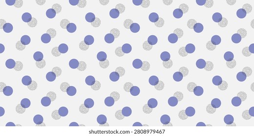 Cute polka dot seamless pattern. Purple random circle background. Dotted texture. Organic repeat print for fabric and textile. Scattered dots. Vector illustration art