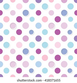 Cute polka dot seamless pattern background.