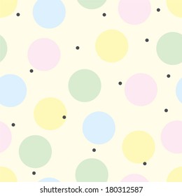 Cute polka dot. Vector seamless pattern.