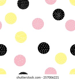 Cute polka dot. Vector seamless pattern.