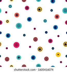 Cute polka dots. Abstract seamless pattern.  Can be used in textile industry, paper, background, scrapbooking.