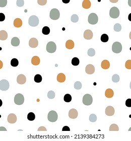 Cute polka dots. Abstract seamless pattern.  Can be used in textile industry, paper, background, scrapbooking.