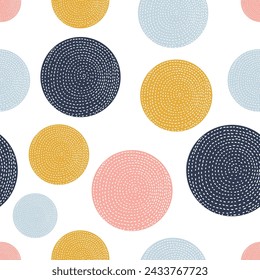 Cute polka dots. Abstract seamless pattern.  Can be used in textile industry, paper, background, scrapbooking.