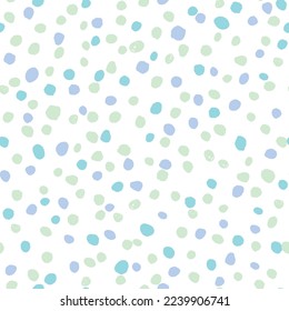cute polkadots seamless pattern.Hand-drawn polkadot background