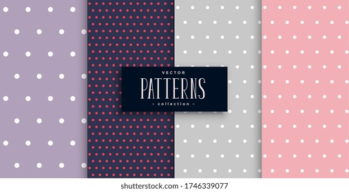 cute polks dots patterns set of four