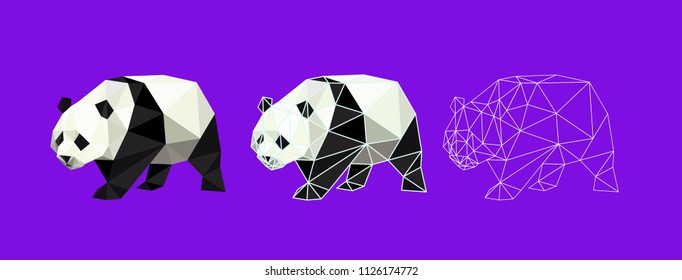 Cute polygonal panda