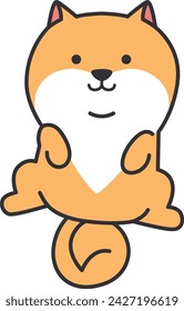 Cute pomeranian character. Vector illustration in doodle style.