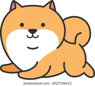 Cute pomeranian dog cartoon character. Vector illustration.