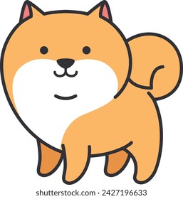 Cute pomeranian dog. Vector illustration in cartoon style