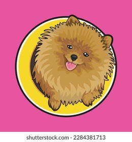 Cute Pomeranian drawing. Mischievous and cute.
