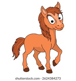Ilustração de Desenho Animado de Pônei Bonito