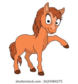 Ilustração de Desenho Animado de Pônei Bonito