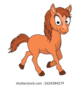 Cute Pony Animal Cartoon Illustration