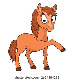 Ilustração de Desenho Animado de Pônei Bonito