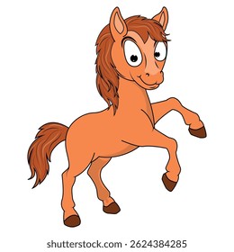 Cute Pony Animal Cartoon Illustration