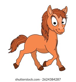 Ilustração de Desenho Animado de Pônei Bonito