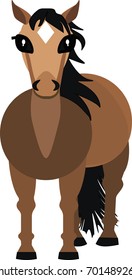 cute pony horse standing, vector illustration