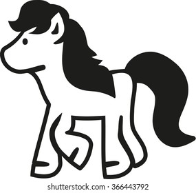 Cute pony outline