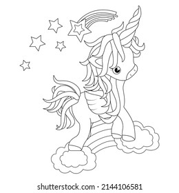 Cute Pony Unicorn Coloring Page