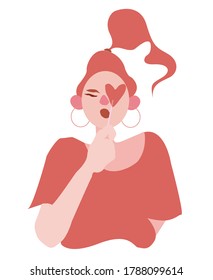 cute ponytail girl holding lollipop