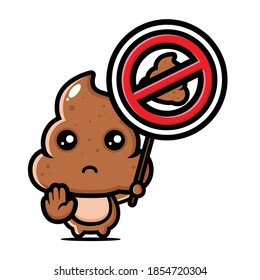 cute poo with a pose of stop pooping