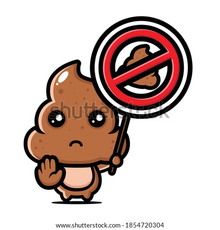 cute poo with a pose of stop pooping